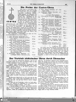 Die Preise der Centra-Uhren