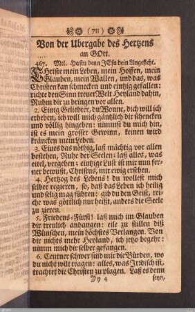 Von der Ubergabe des Herzens an Gott.