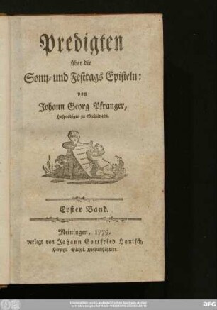 Erster Band: Predigten über die Sonn- und Festtags-Episteln