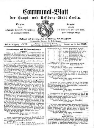 No. 17: No. 17, 20.April 1862
