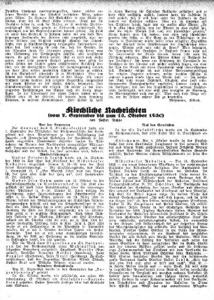 Kirchliche Nachrichten : vom 7. September bis zum 12. Oktober 1930