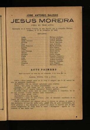 Jesús Moreira : pieza en tres actos