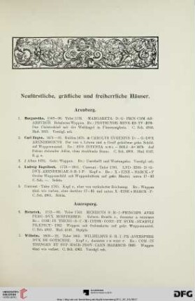 Neufürstliche, gräfliche und freiherrliche Häuser (Nr. 1-1974)