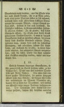 [Vom Durchlauf und Rothen Ruhr, nebst derselben Ursachen und Heilung. §. 20. 21.]