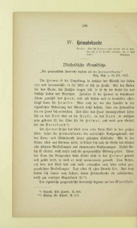 IV. Heimatskunde