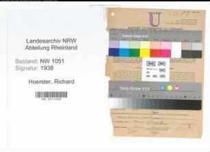 Entnazifizierung Richard Hoerster , geb. 13.01.1909 (Baumeister)