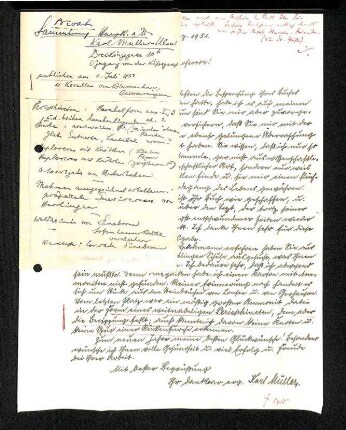 Brief von Karl Müller