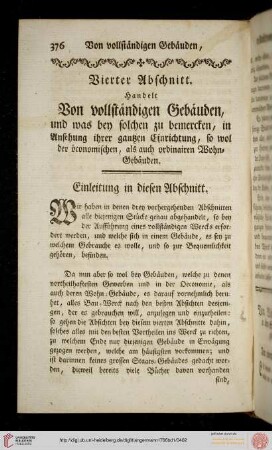 Vierter Abschnitt: Handelt von vollständigen Gebäuden