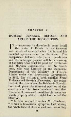 Chapter V Russian finance before and after the revolution
