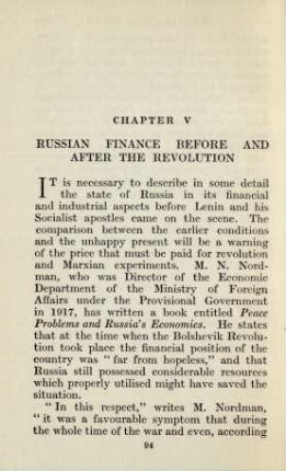 Chapter V Russian finance before and after the revolution