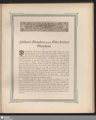 Färberei Glauchau vorm. Otto Seyfert Glauchau