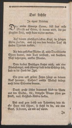 Das sechste Jn eigner Melodey.