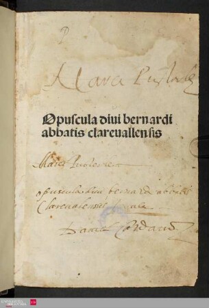 Opuscula diui bernardi abbatis clareuallensis