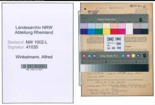 Entnazifizierung Alfred Winkelmann , geb. 16.10.1902 (Rechtsanwalt)