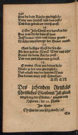 Des zehenden Artikels Christliches Glaubens/ Ich gleub vergebung der Sünden ...