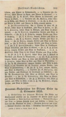 209-210 Personal-Nachrichten aus der Diözese Trier