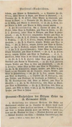 209-210 Personal-Nachrichten aus der Diözese Trier