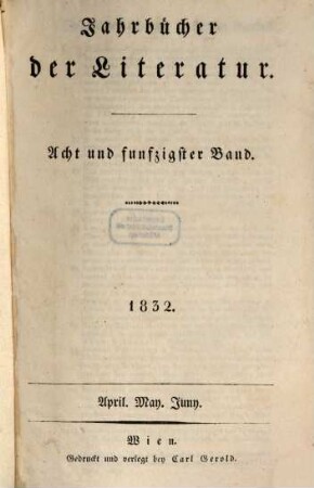 Jahrbücher der Literatur. 58. 1832