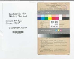Entnazifizierung Walter Guenemann , geb. 03.04.1914 (Polizeioberwachtmeister)