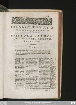 Epistola Catholica Iohannis Apostoli Secunda.