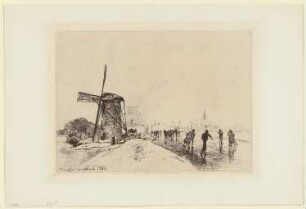 Vue de la ville de Maaslins (Hollande)