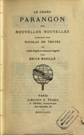 Le grand parangon des nouvelles nouvelles