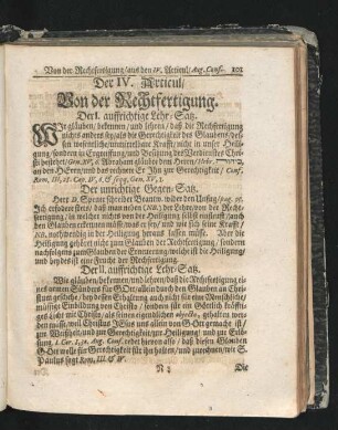 Der IV. Articul. Von der Rechtfertigung.