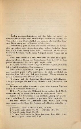 Über die Arsenmolybdänsäuren und ihre Salze