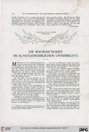 Die Wahrhaftigkeit im kunstgewerblichen Unterricht