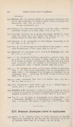 XIV. Sciences physiques pures et appliquées