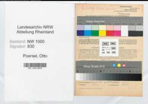 Entnazifizierung Otto Poersel, geb. 20.05.1898 (Arbeiter)