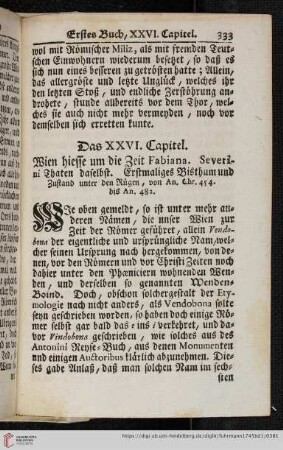 Das XXVI. Capitel