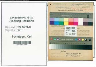 Entnazifizierung Karl Bocksteger , geb. 12.02.1891 (Elektromeister)