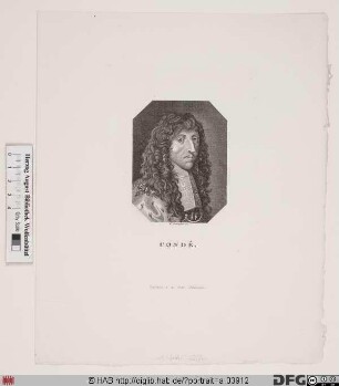 Bildnis Louis II Condé, 1646 4. prince de C., 1661 1. duc de Bourbon (vorher zu Lebzeiten seines Vaters duc d'Enghien), gen. "le Grand Condé"