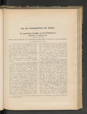 Die Gogol-Ramu-Expedition in Kaiser-Wilhelmsland.
