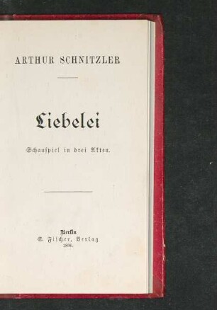 Liebelei : Schauspiel in 3 Akten
