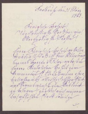 Schreiben von Anna Haas an die Großherzogin Luise; Erinnerung an frühere Zeiten