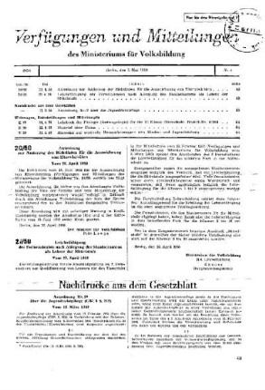 Anordnung Nr. 2 über die Jugendzahnpflege (GBl. I S. 212) : Vom 13. März 1958 ; [Nachdrucke aus dem Gesetzblatt]