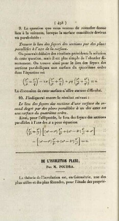 De l'involution plane.