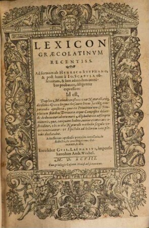 Lexicon graecolatinum