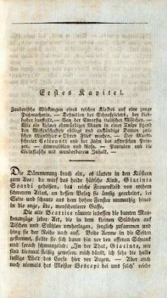 Erstes Kapitel. Zauberische Wirkungen eines reichen Kleides ...