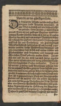 Vorrede an den günstigen Leser.