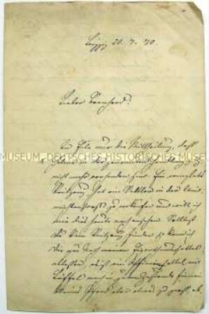 Brief an Bernhard Rostosky von Ludwig