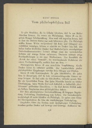 Vom philosophischen Stil
