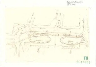 Fischer, Theodor; München; Hauptbahnhof, Bebauungsvorschlag - Lageplan