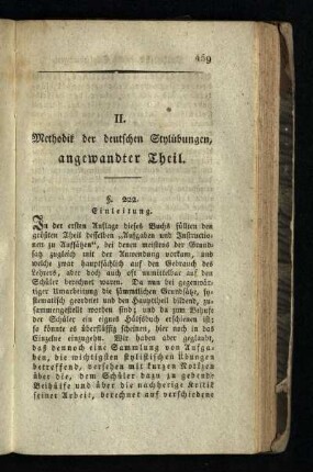 II. Methodik der deutschen Stylübungen, angewandter Theil