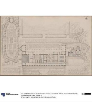 Rekonstruktion der Villa Tusca nach Plinius. Grundriss des oberen Stockwerkes