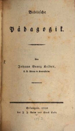 Biblische Pädagogik