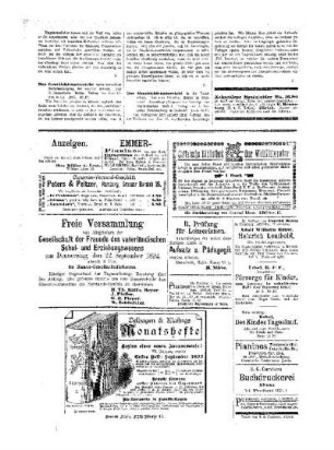 Anzeigen : Beilage zu Nr. 38 der Pädagogischen Reform