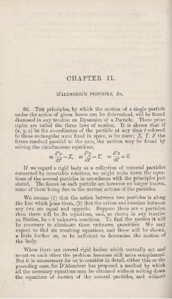 Chapter II. D'Alembert's Principle, &c.